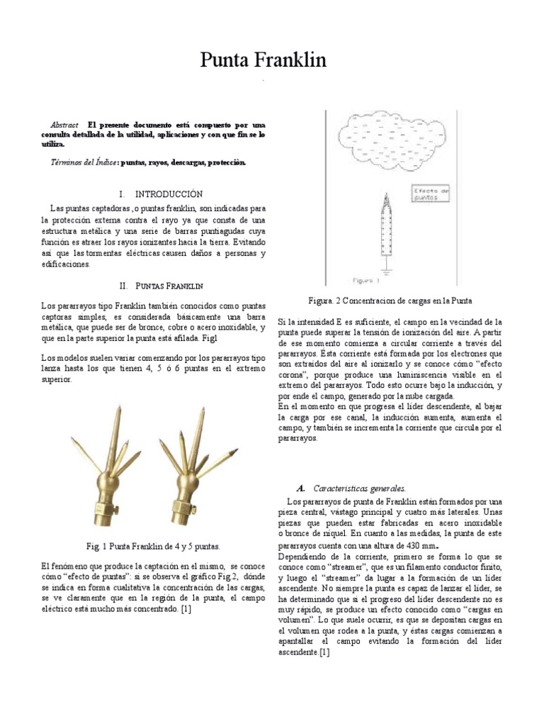 Punta Franklin | Electricidad | Electromagnetismo