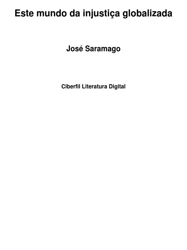 Este Mundo de Injustiça Globalizada PDF | PDF