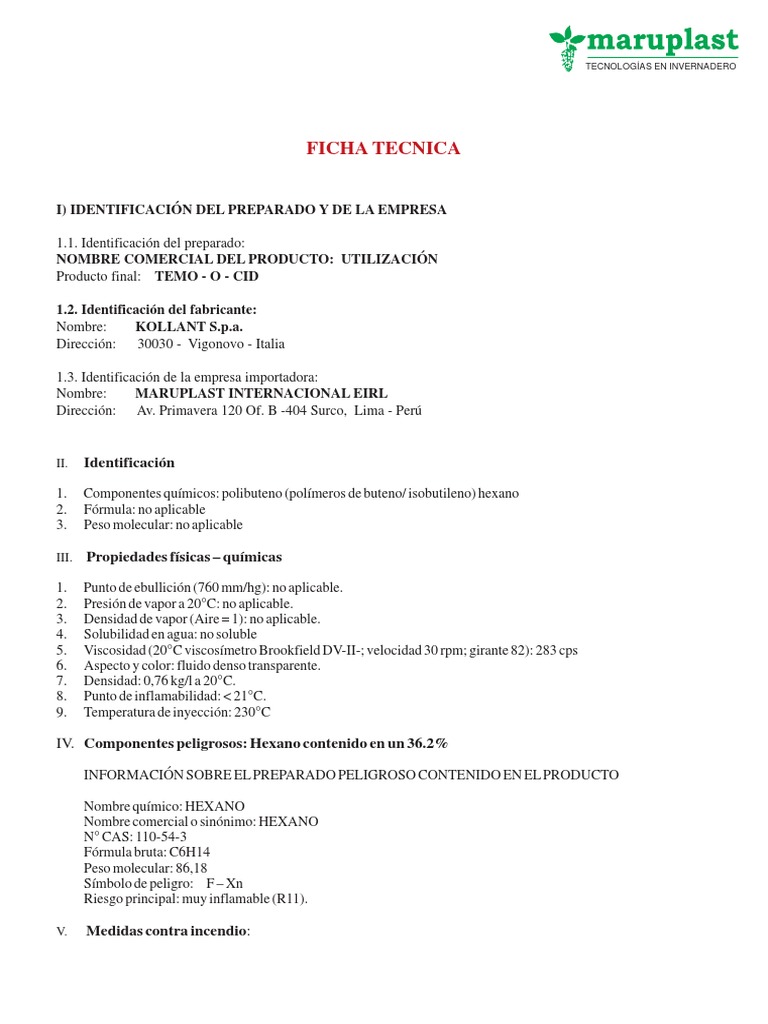 Ficha Tec Temocid PDF | PDF | Insectos | Agua