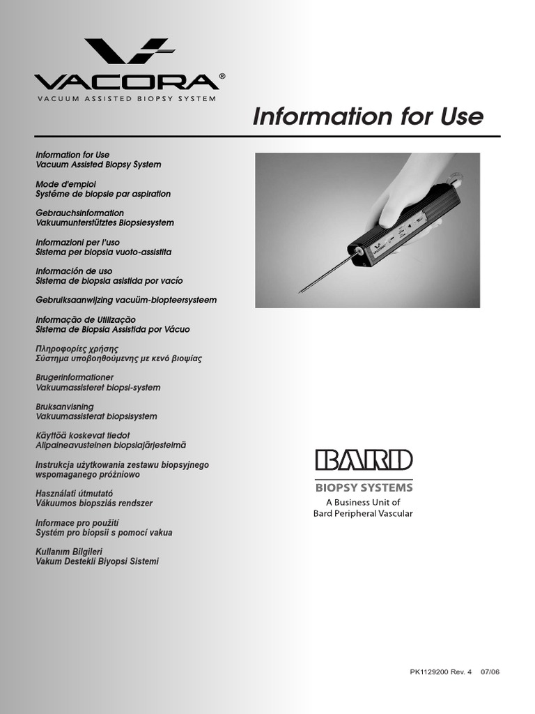 Vacora IFU Multilingue Biopsy Sterilization (Microbiology)