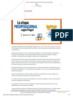 ¿Qué Es La Etapa Preoperacional Del Desarrollo Según Piaget