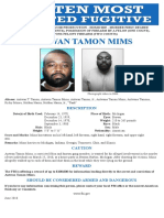FBI Most Wanted fugitive Antwan Tamon Mims 