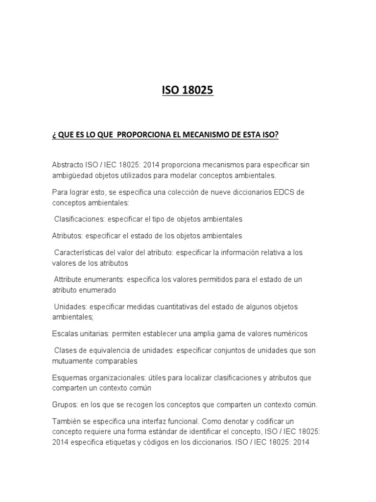 Mecanismos de la ISO 18025: 2014 | PDF | Organización internacional ...