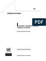 Inequidad Ciudadania y Pueblos Indigenas en Bolivia