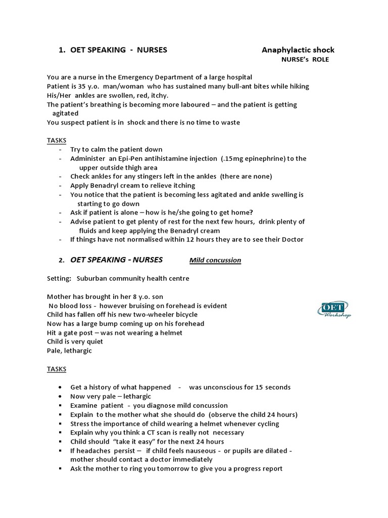 Anaphylactic Shock and the Nurse's Role | PDF | Medical Specialties ...