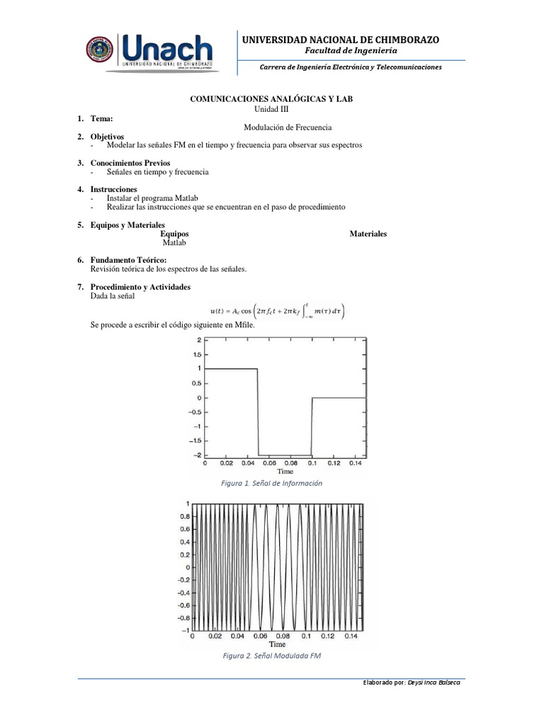 Modulación de Frecuencia en MATLAB | PDF | Modulación | Modulación de ...