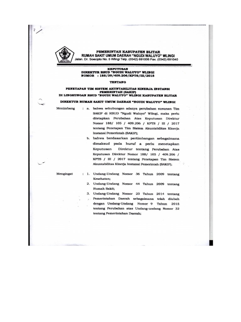 Sk Tim Sakip Rsud Wlingi Pdf