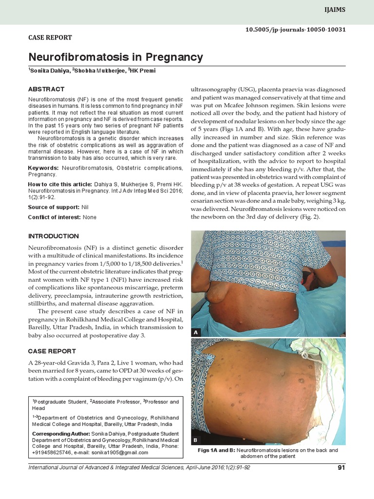 Neurofibromatosis in Pregnancy Case | PDF | Obstetrics | Pregnancy