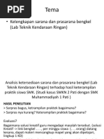 Analisis Kesesuaian Bengkel Lab Teknik Kendaraan Ringan Di