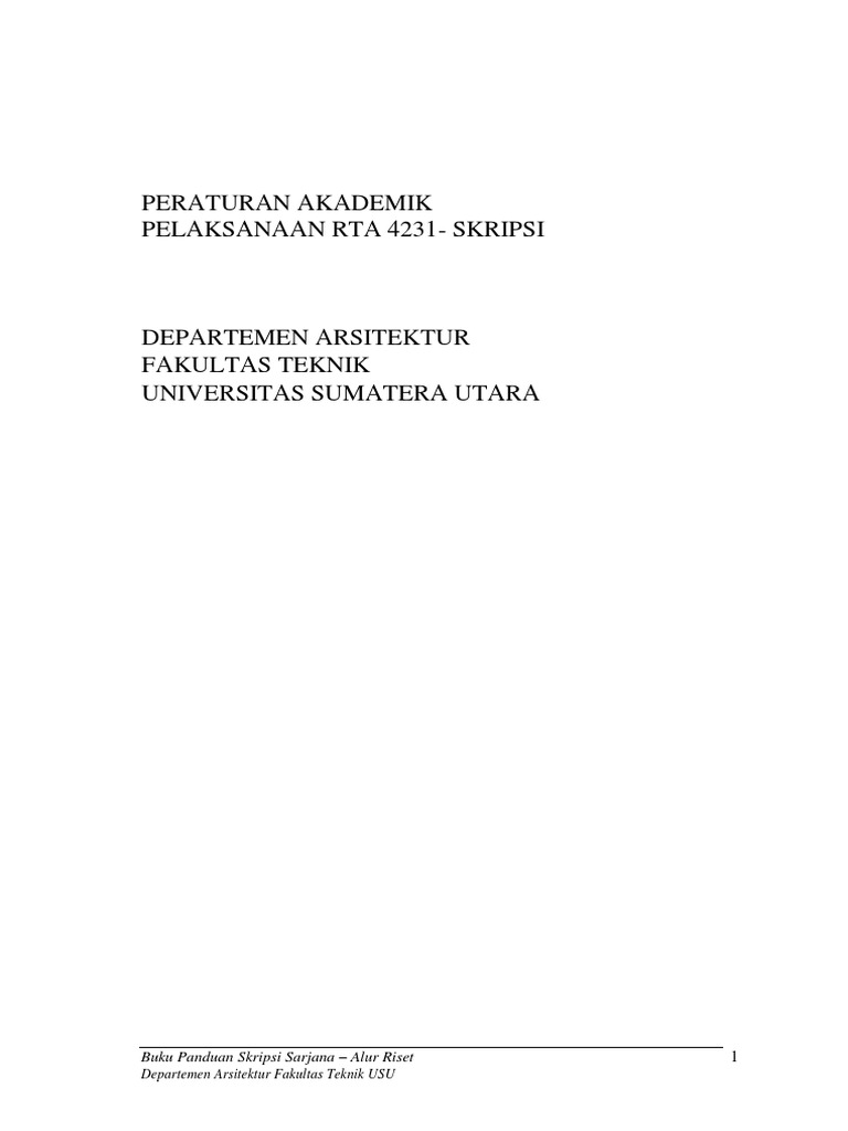 Panduan Skripsi Sarjana Arsitektur Usu 1