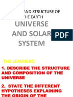 I. Origin and Structure of The Earth: Universe and Solar System