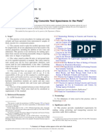 C31C31M-12 Standard Practice For Making and Curing Concrete Test Specimens in The Field PDF