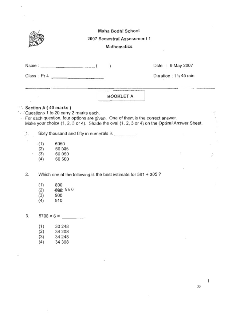 Primary 4 Mathematics | PDF