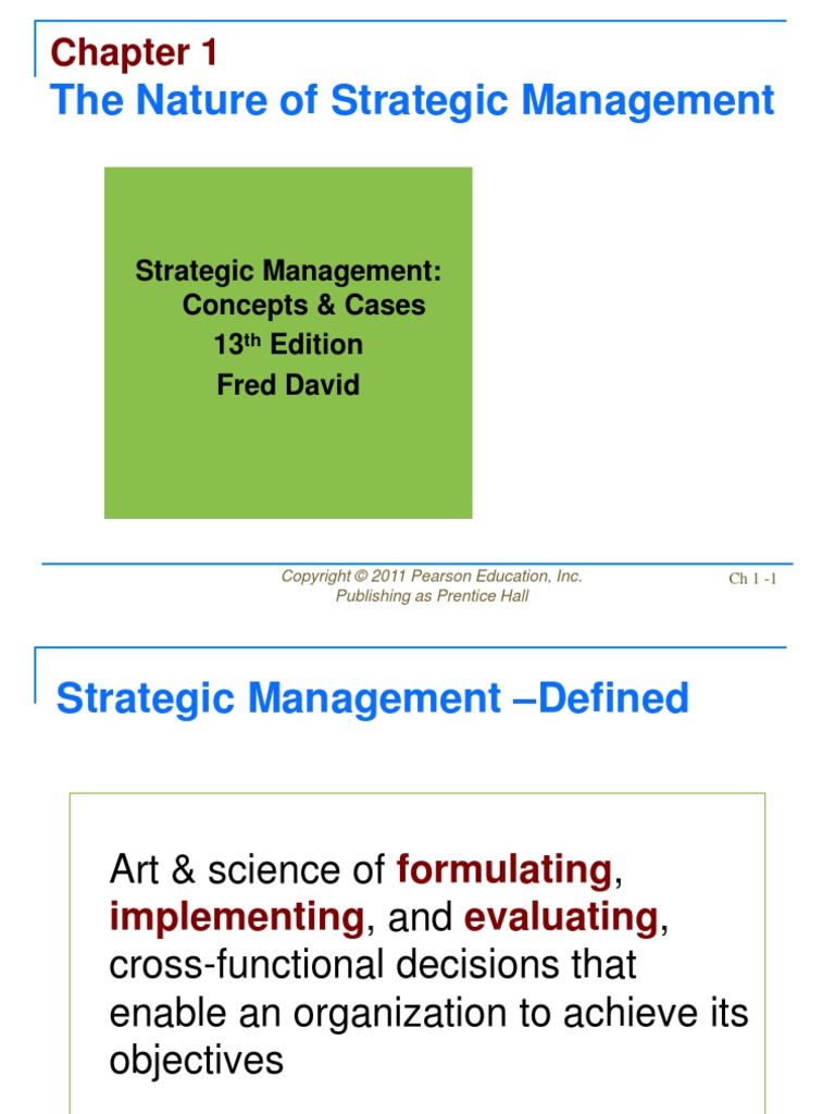 Chapter 1 Nature of Strategic Management | PDF | Strategic Management ...