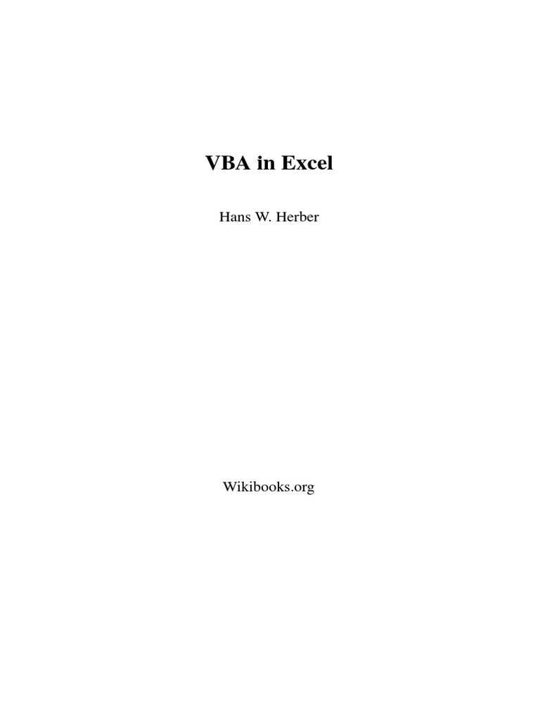 Excel VBA | PDF | Parameter (Computer Programming) | Subroutine
