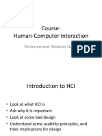 Course: Human-Computer Interaction: Muhammand Abidoon Qadir