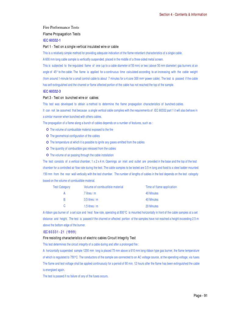 Fire Performance Testing of Cables | PDF | Fuse (Electrical) | Fires