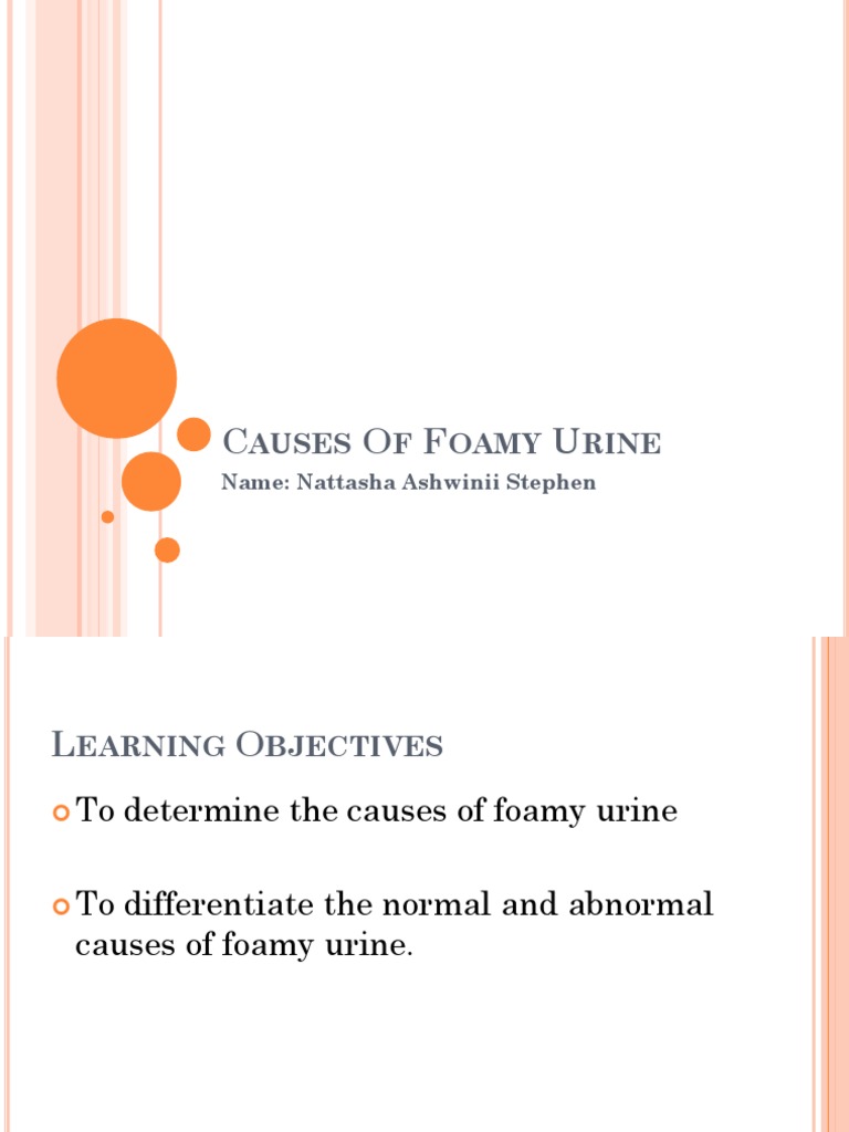 Causes of Foamy Urine PDF Urine Urinary Tract Infection