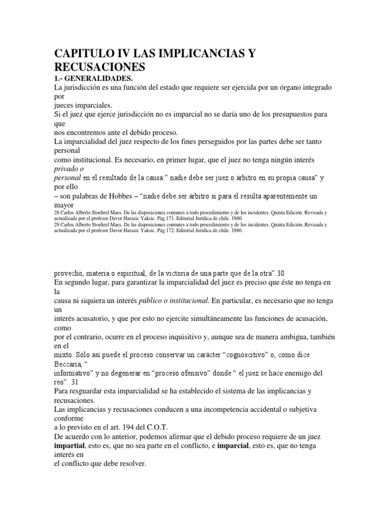 Implicancias y Recusaciones Judiciales | PDF | Juez | Sentencia (ley)