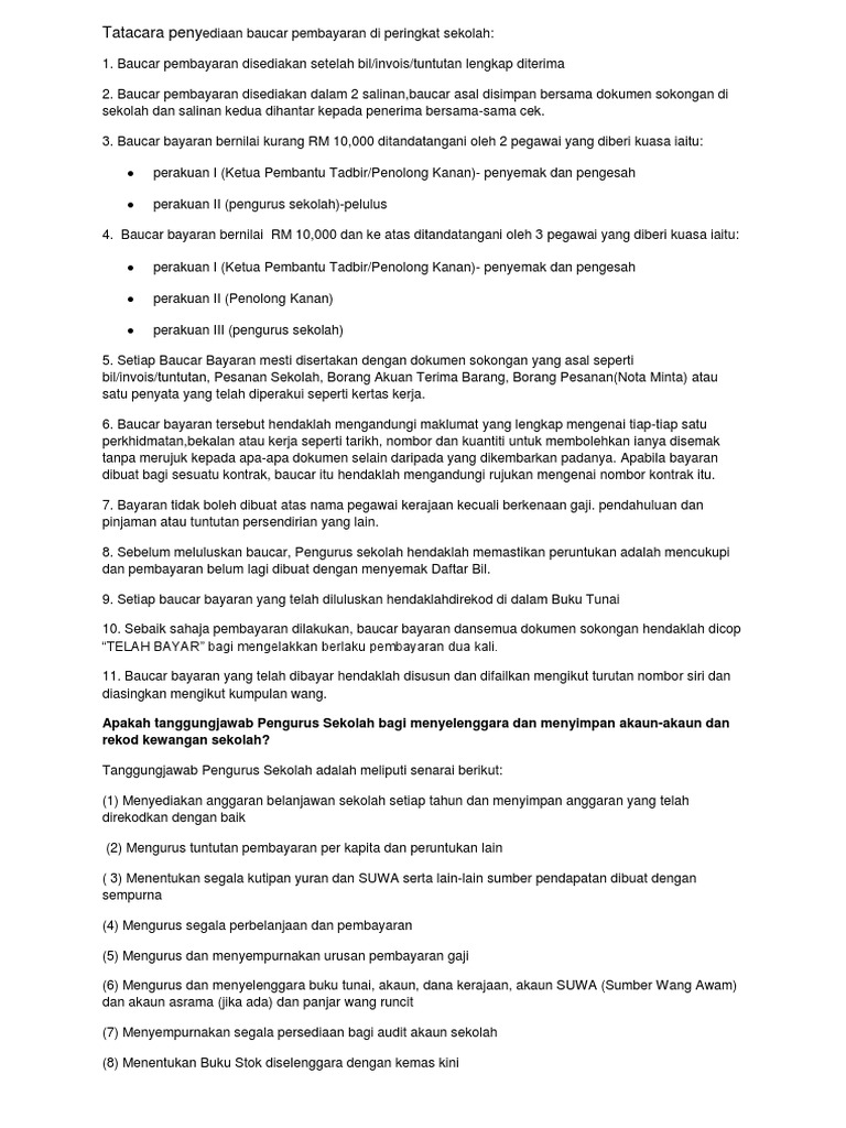 Tatacara Penyediaan Baucar Pembayaran Di Peringkat Sekolah Pdf