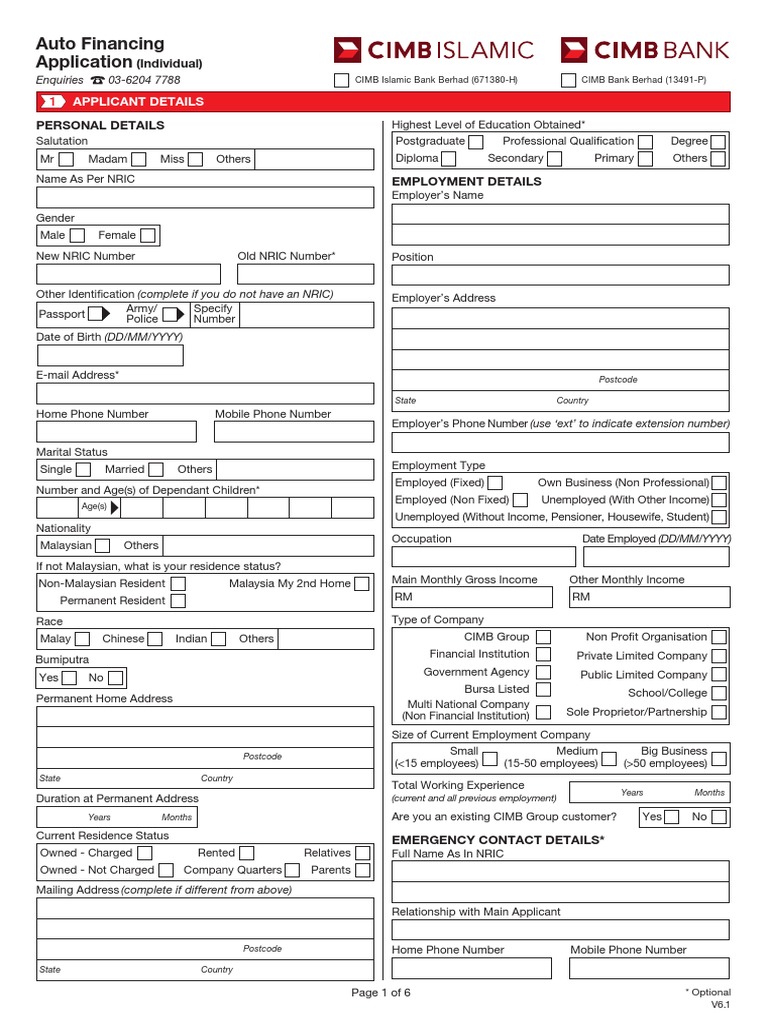 Application Form Pdf Credit Card Credit