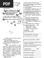 Avaliação Bimestral de Língua Portuguesa - 3º Bimestre