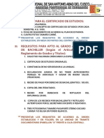 Trámites certificado estudios y apto grado UNSAAC