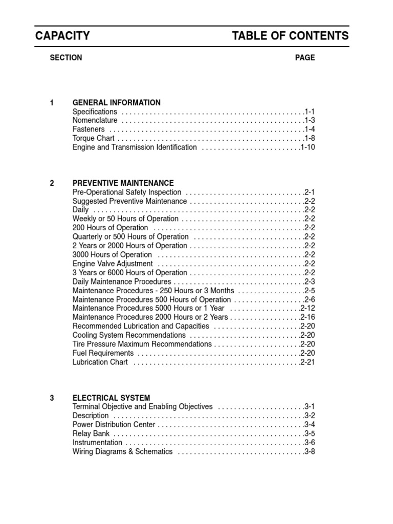 Capacity Yard Truck Parts Manual - Catalog Library
