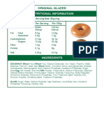 Nutritional Information: Original Glazed