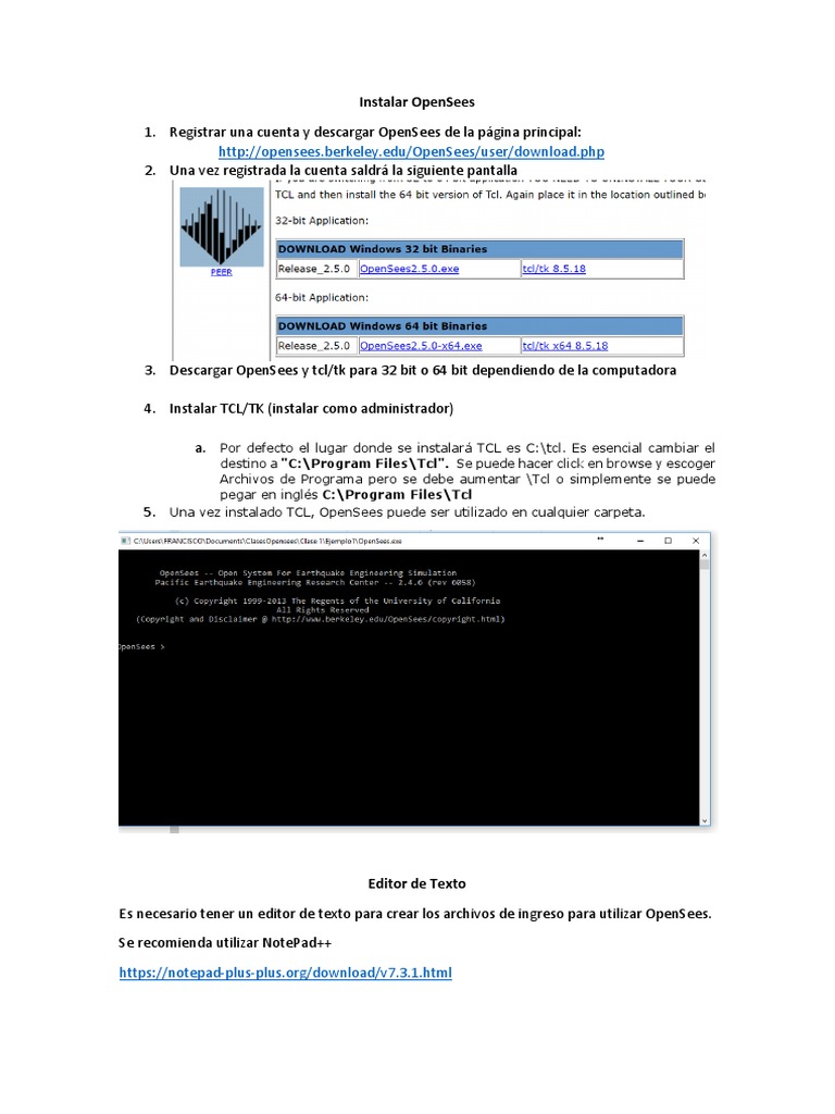 Guía para Instalar OpenSees | PDF