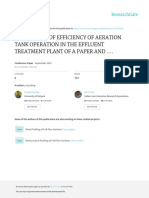 Assessment of Efficiency of Aeration Tank Operation in The Effluent Treatment Plant of A Paper and ...