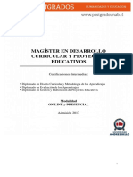 Magister en Desarrollo Curricular y Proyectos Educativos