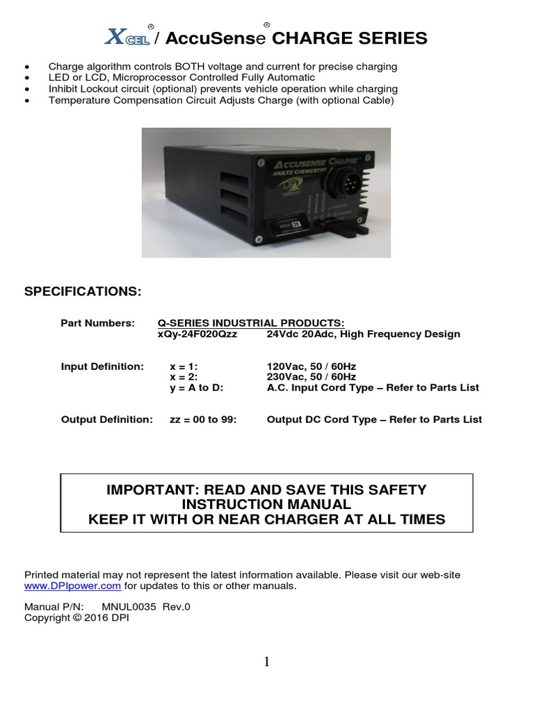 Accusense Gen IV PDF Battery Charger Battery (Electricity)