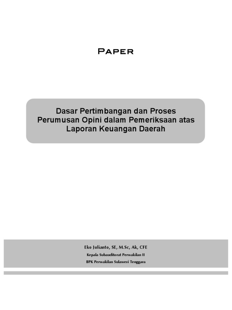 Dasar Dan Proses Opini | PDF