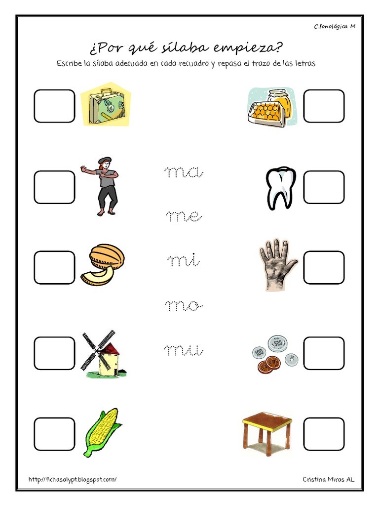 Silaba Por La Que Comienza Ma Me Mi Mo Mu