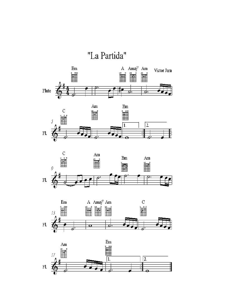 La Partida Sheet Music