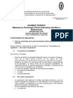 Examen Teorico - Maestria Desarrollo Del Niño y Del Adolecente - Curso Estimulación Temprana