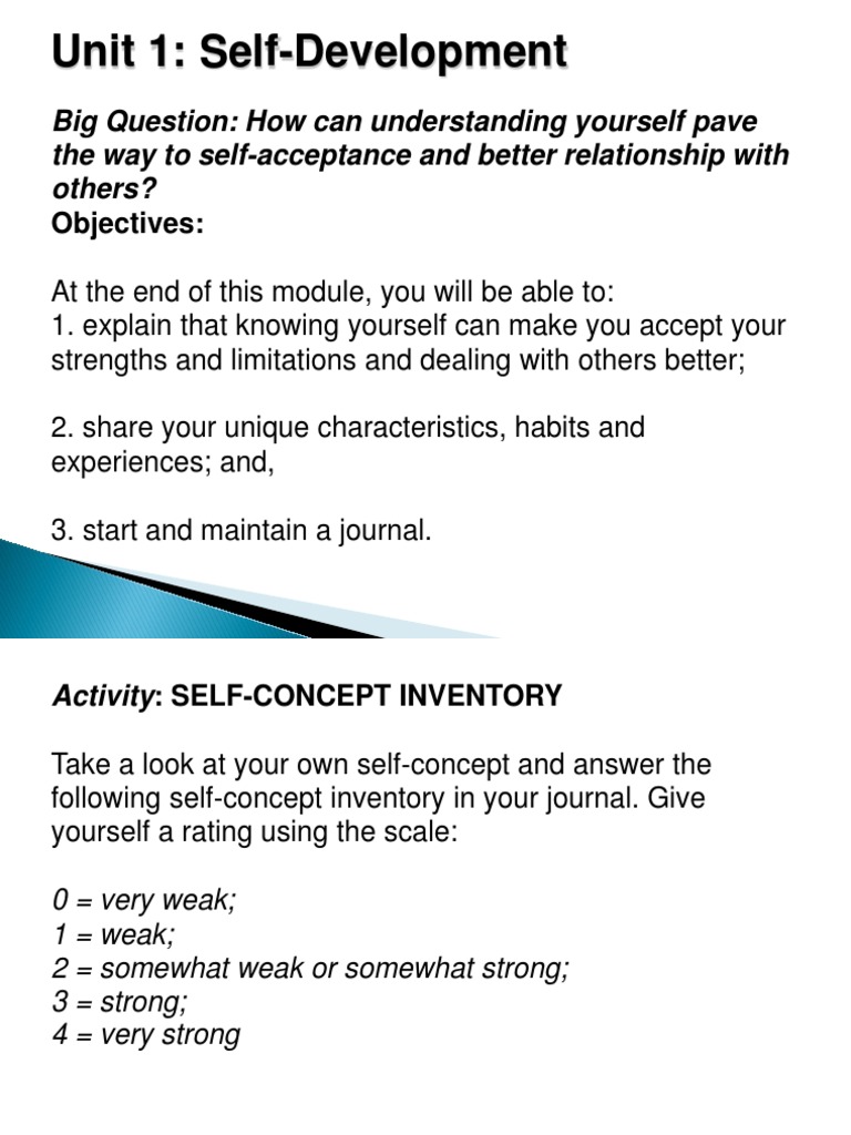 Unit 1 Self-Development | PDF | Career & Growth | Self-Improvement