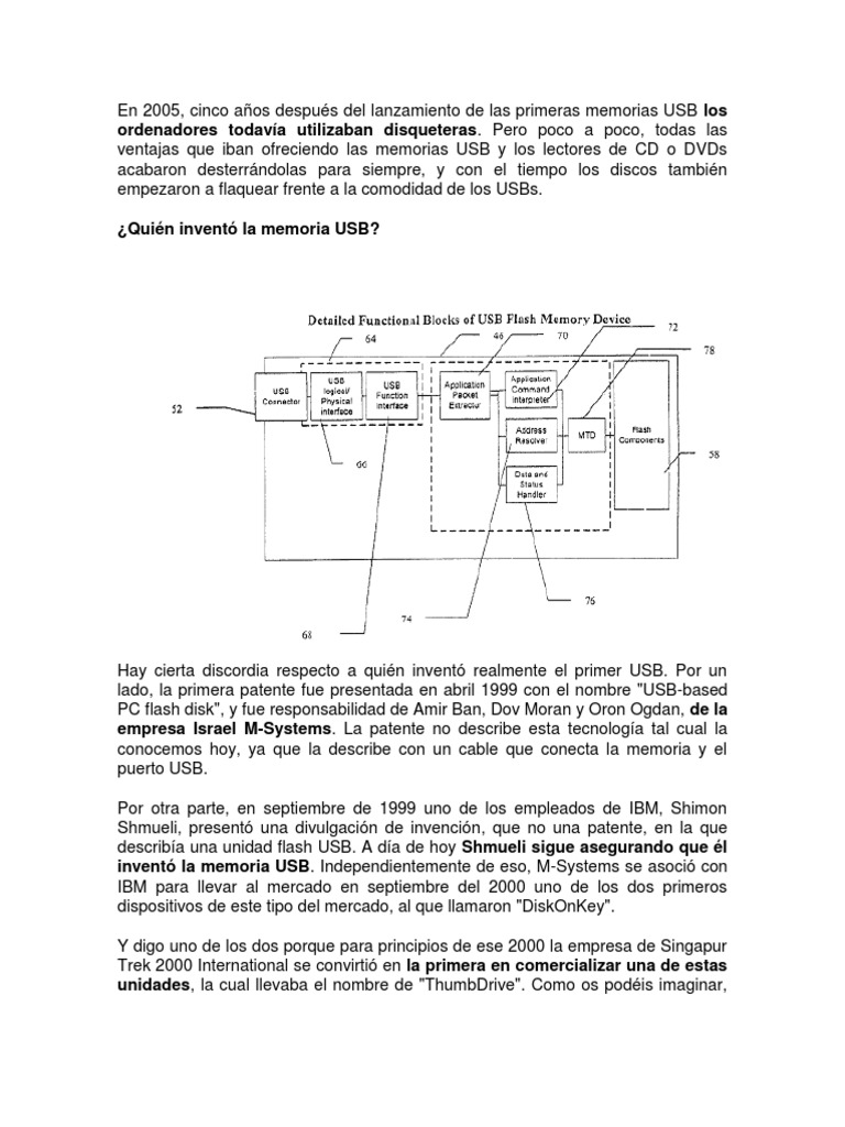 Invento de La Usb | PDF | Memoria USB | Disco flexible