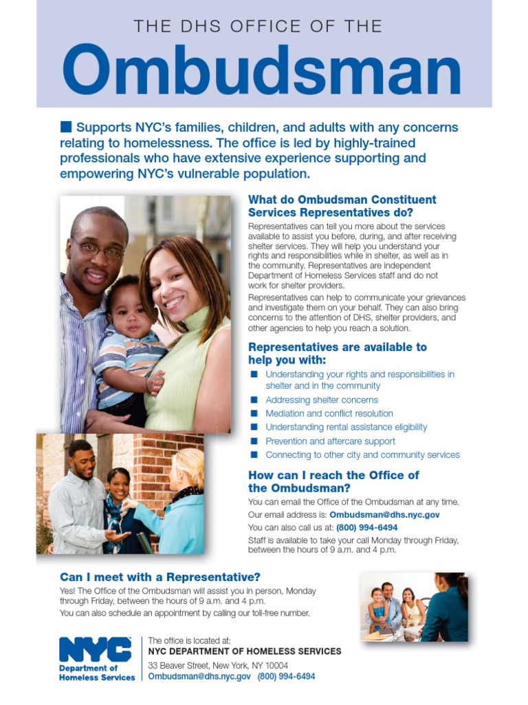 Ombudsman Flyer en PDF Homelessness Right To Housing