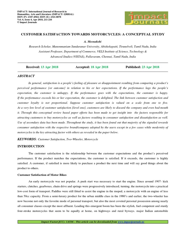 28.format. Hum Customer Satisfaction Towards Motorcycles A Conceptual