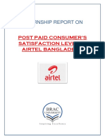 Internship Report On: Post Paid Consumer'S Satisfaction Level in Airtel Bangladesh