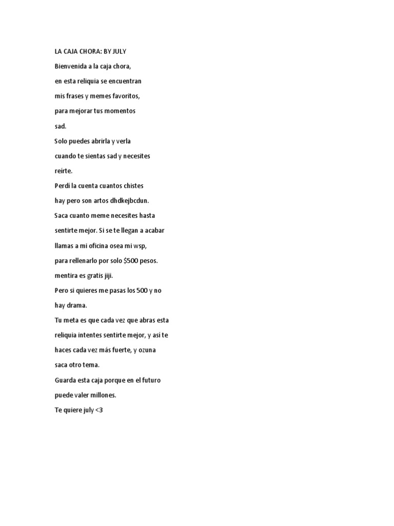 La Caja Chora La Caja Chora