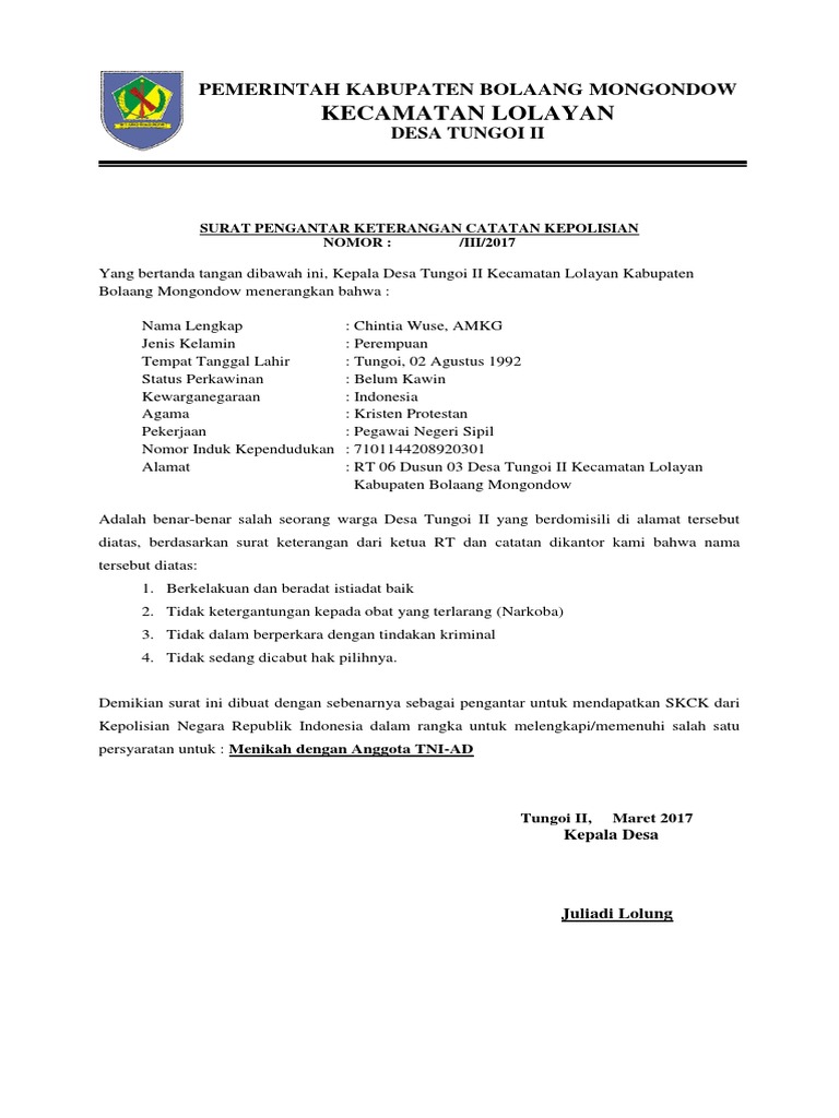 Surat Pengantar Skck Pdf