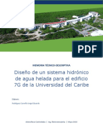 Diseño de Un Sistema Hidrónico de Agua Helada para El Edificio 7G de La Universidad Del Caribe