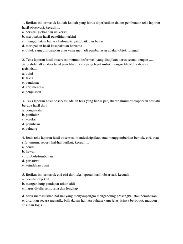 Contoh Soal Obeservasi Pdf