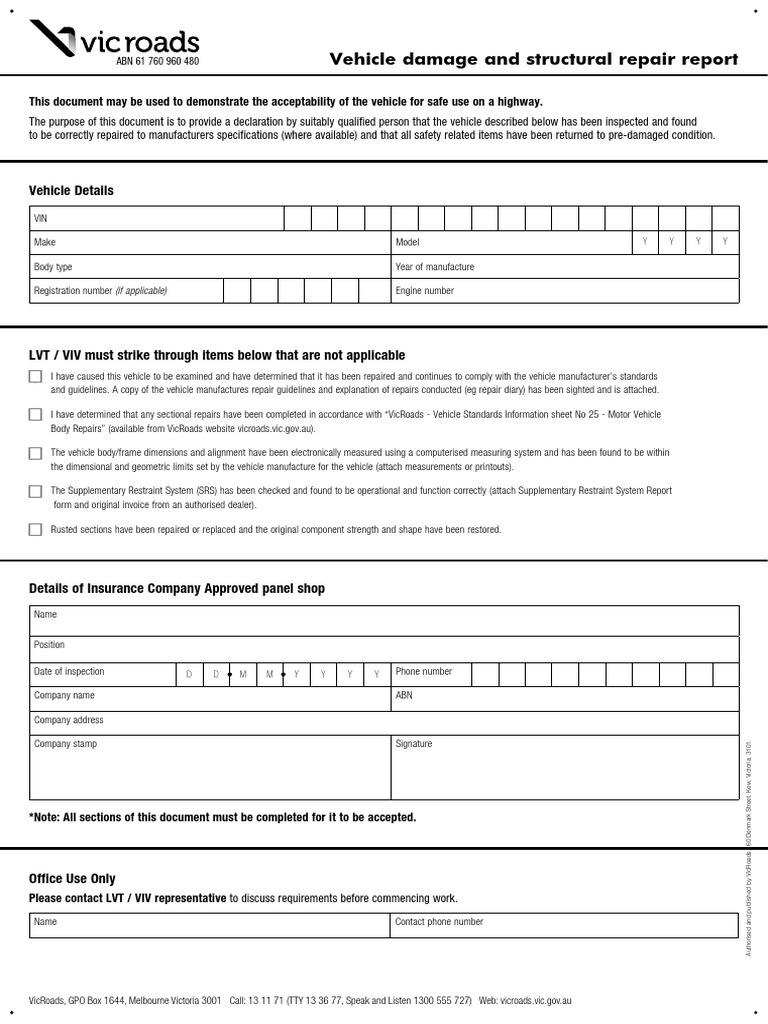 Vehicle Damage and Repair Report | PDF | Vehicles | Transport