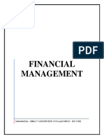 Financial Management: Submitted By: ANILA T. VARGHESE (FK-3006) and VINU D. (FK-3044)