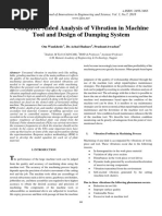 Computer Aided Analysis of Vibration in Machine Tool and Design of Damping System