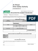 South African Maritime Safety Authority: Application For A Seaman'S Record Book